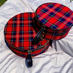 Vintage train hat and clothing luggage